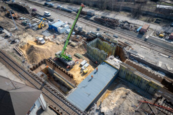 Marzec 2025: Budowa przejścia podziemnego na stacji Katowice Zawodzie