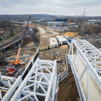 Budowa nowych wiaduktów kolejowych w okolicach stacji Katowice