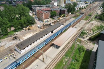 Modernizowany przystanek kolejowy Katowice Szopienice Południowe