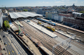Modernizowana stacja kolejowa Katowice