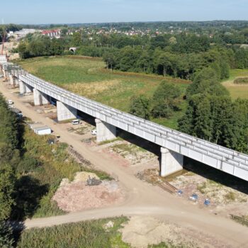 Budowa mostu kolejowego w Zebrzydowicach
